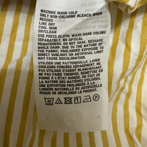 UNIQLO Low to High Striped 3/4 Dress Shirt - Picture 7 of 7